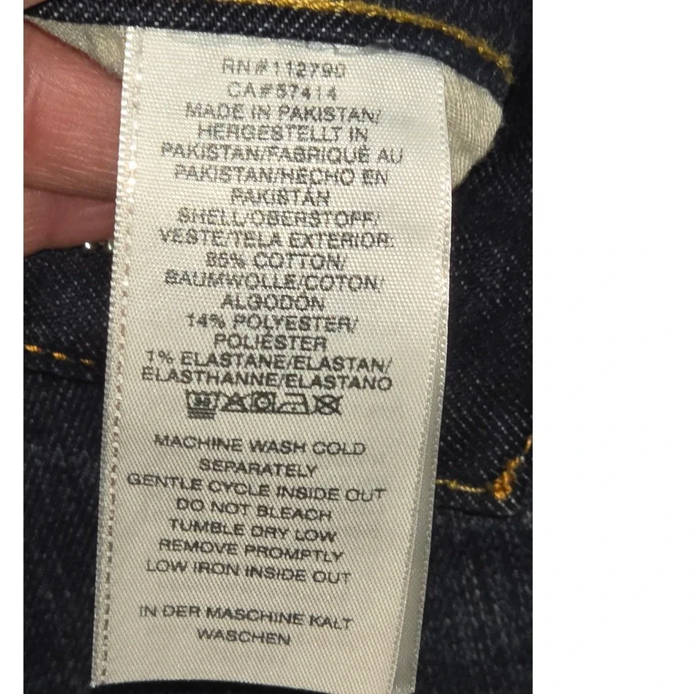 True Religion Ricky Relaxed Straight Jeans Dark Wash Flap Pocket Mens 29x33